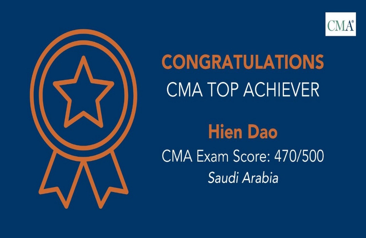 U.S CMA Middle East's topper from Bradford Learning featured on IMA